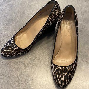 J. Crew Leopard Print Martina Wedges-Calf Hair